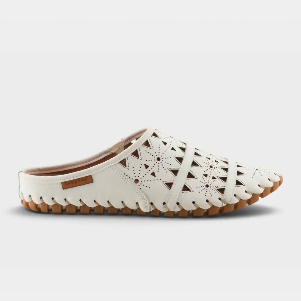 NEW SPRING STEP SHOES women's fusalide slip-on clog in white